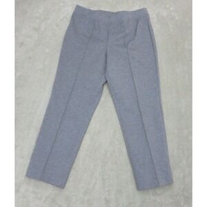 Alfred Dunner Petite Gray Pull On Straight Leg Creased Pants Women 12P Heathered